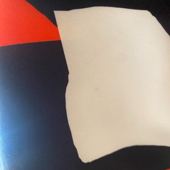 H&M Bold Abstract Color Block 3/4 Sleeve Tunic Shift Dress 6 Scuba orange black - Picture 11 of 14